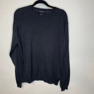 Eddie Bauer Gray Crew Neck Sweater Sz Large Tall